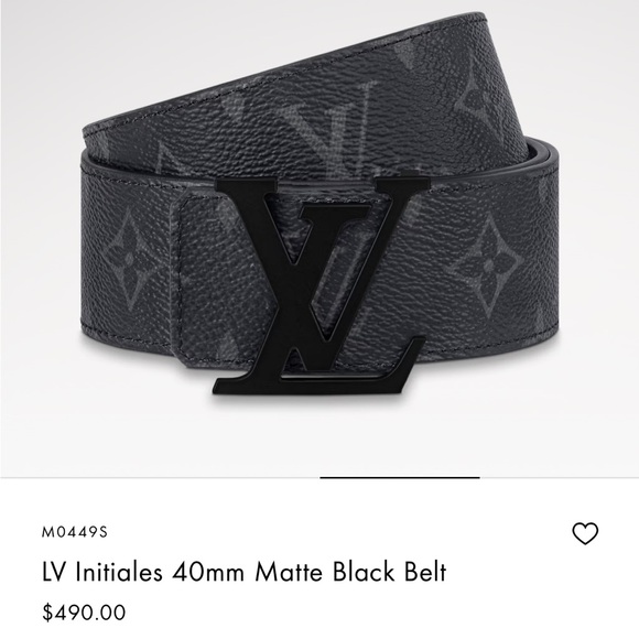 Louis Vuitton 40MM Black Matte Belt - Picture 3 of 7